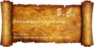Bervanger Cezarina névjegykártya
